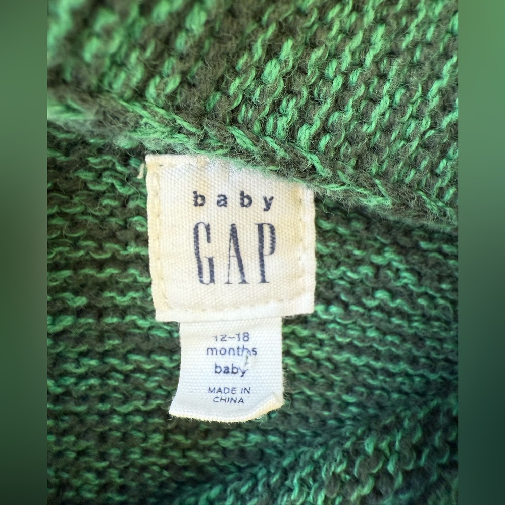 Baby GAP Forest Green Toddler Knit Sweater Size 12 - 18 Months - Picture 5 of 7